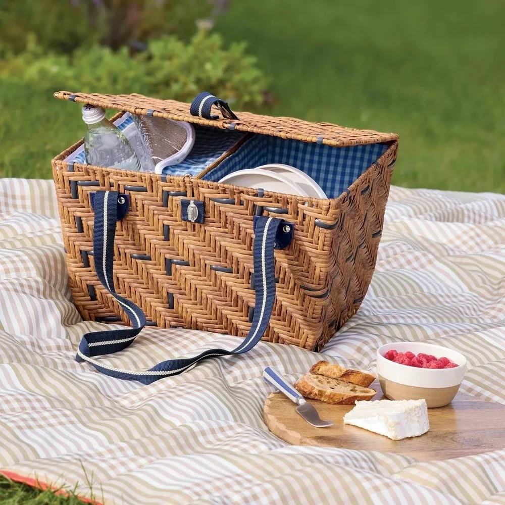 11x16 Woven Picnic Basket Light Brown - Hearth & Hand Magnolia, Target